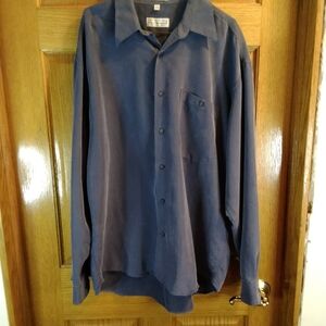 Norm Thompson Men's Blue/Gray  Long Sleeved Button Down Shirt